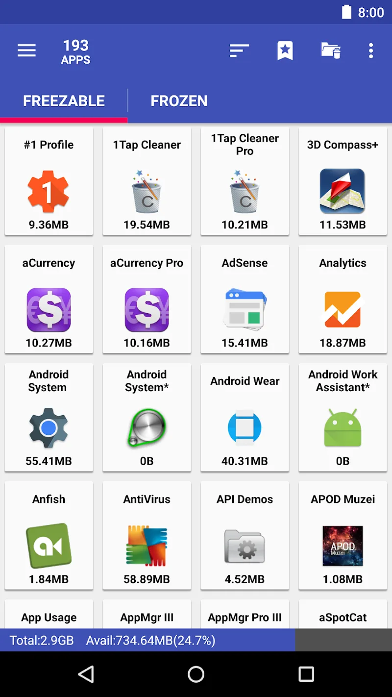 Скриншот AppMgr Pro III (App 2 SD) 3