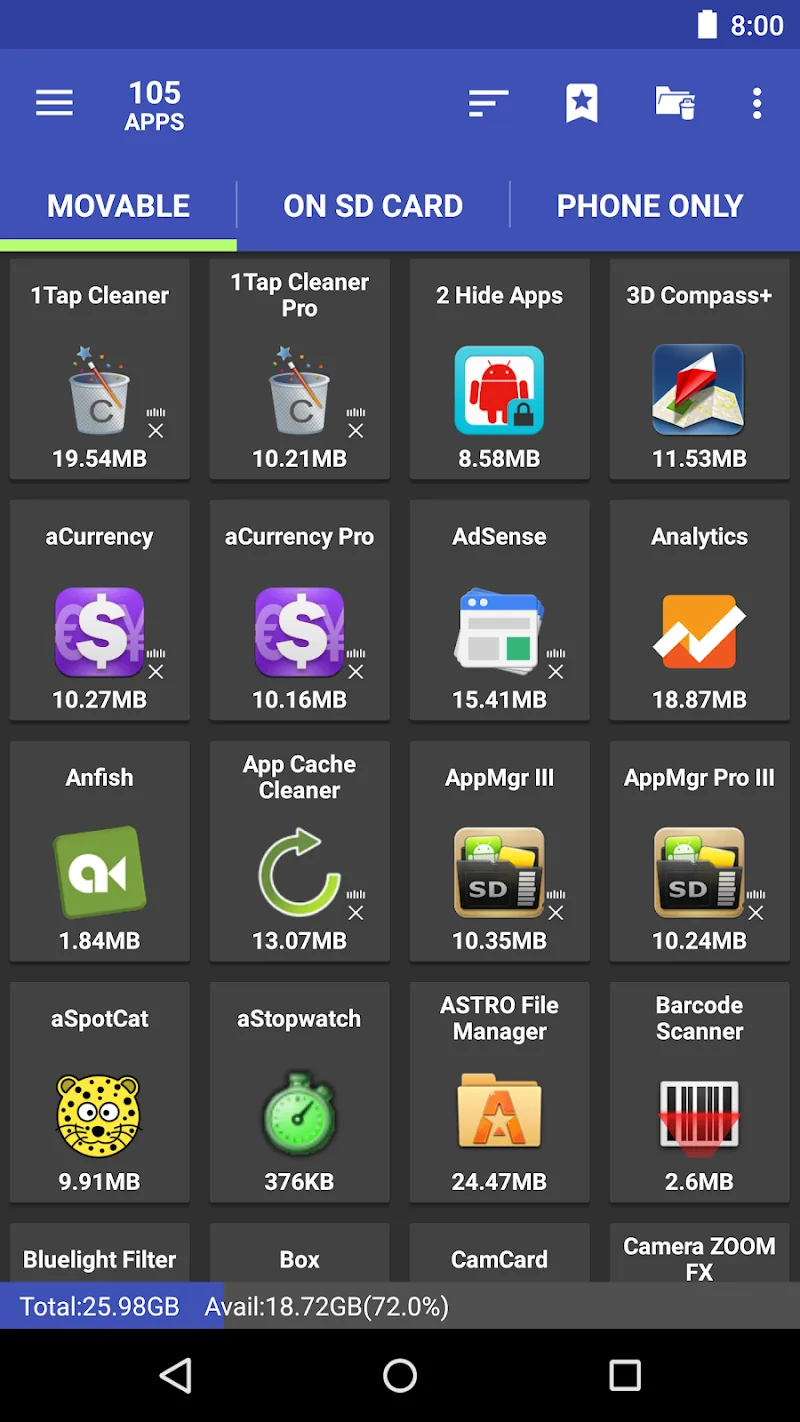 Скриншот AppMgr Pro III (App 2 SD) 6