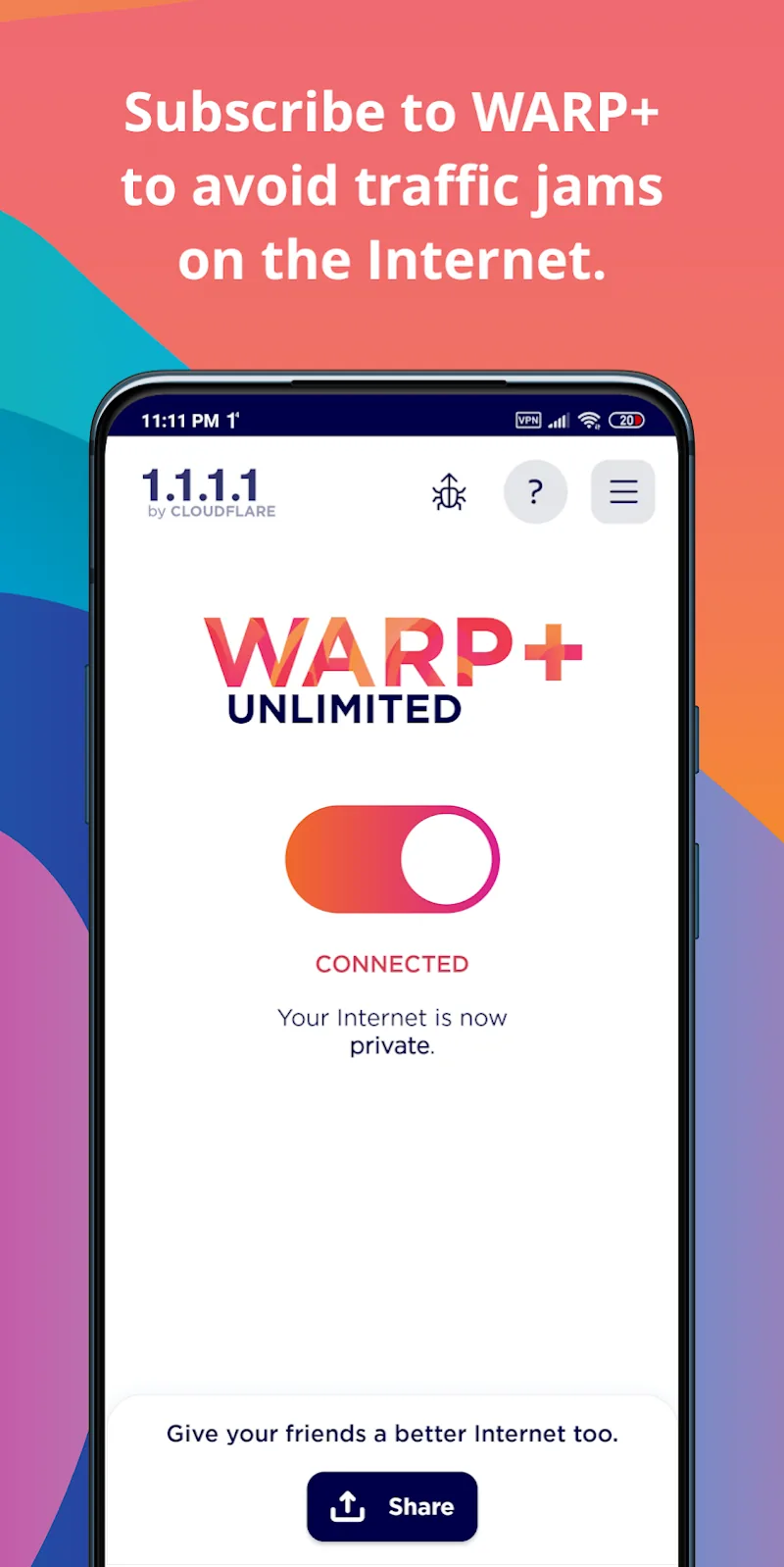 Скриншот 1.1.1.1 + WARP: Safer Internet 3