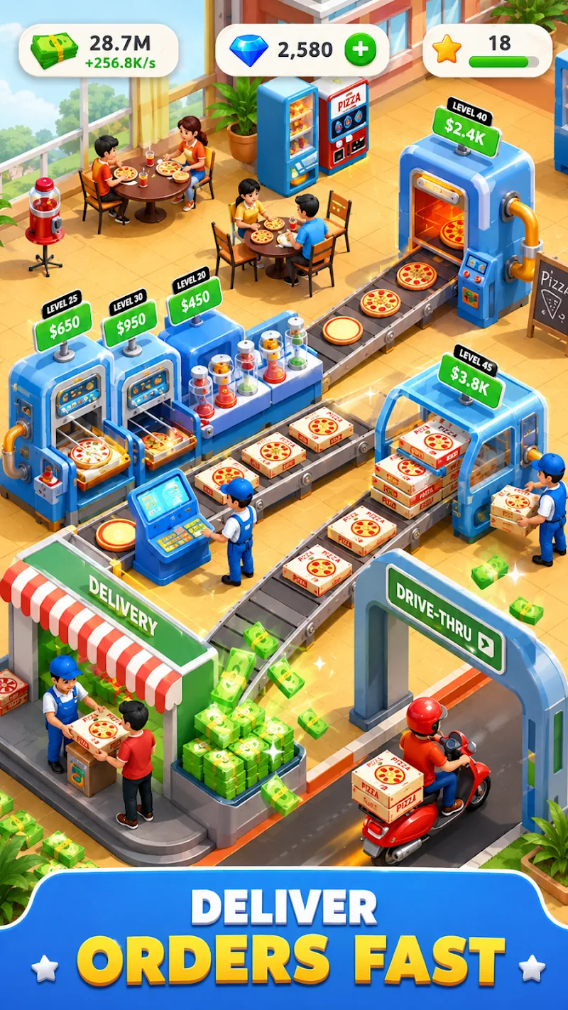Скриншот Idle Pizza Production Tycoon 2