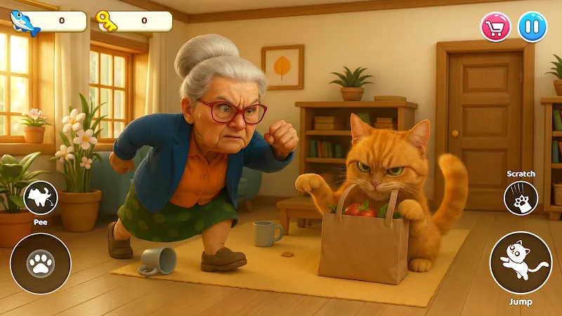 Скриншот Cat Mayhem: Gran’s Angry 6