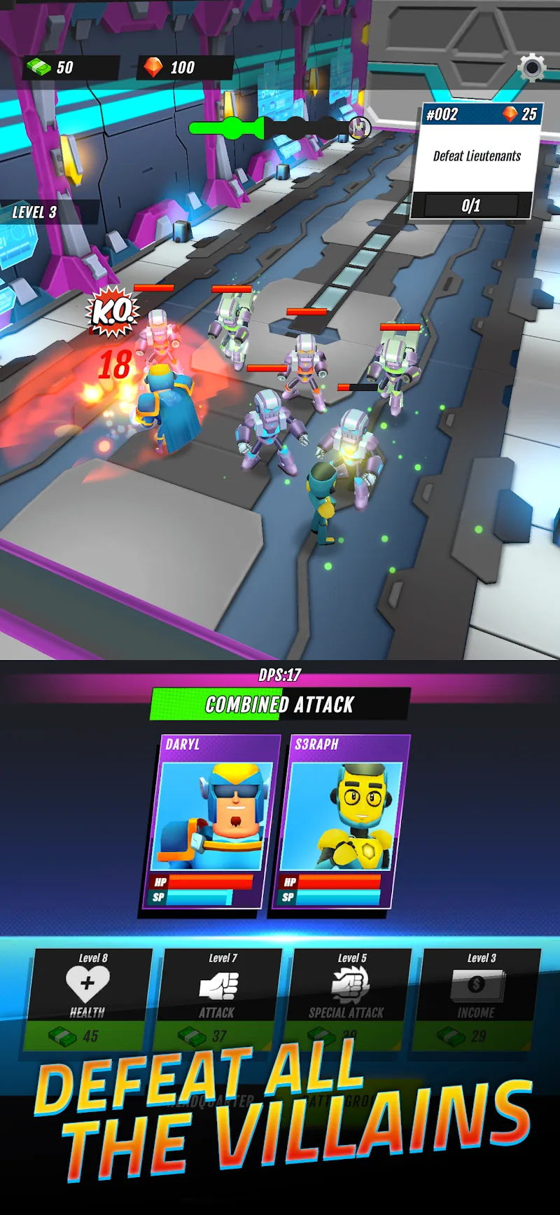 Скриншот Superheroes Idle RPG League 5