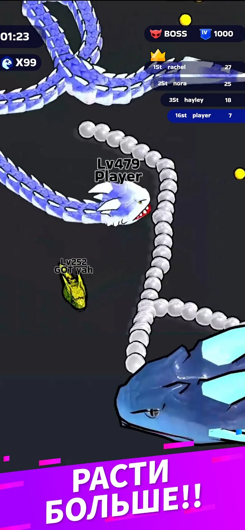 Скриншот Snake Clash 4